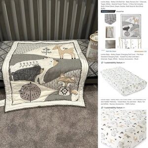 Levtex Forest Friends Crib Quilt - Cream and Gray